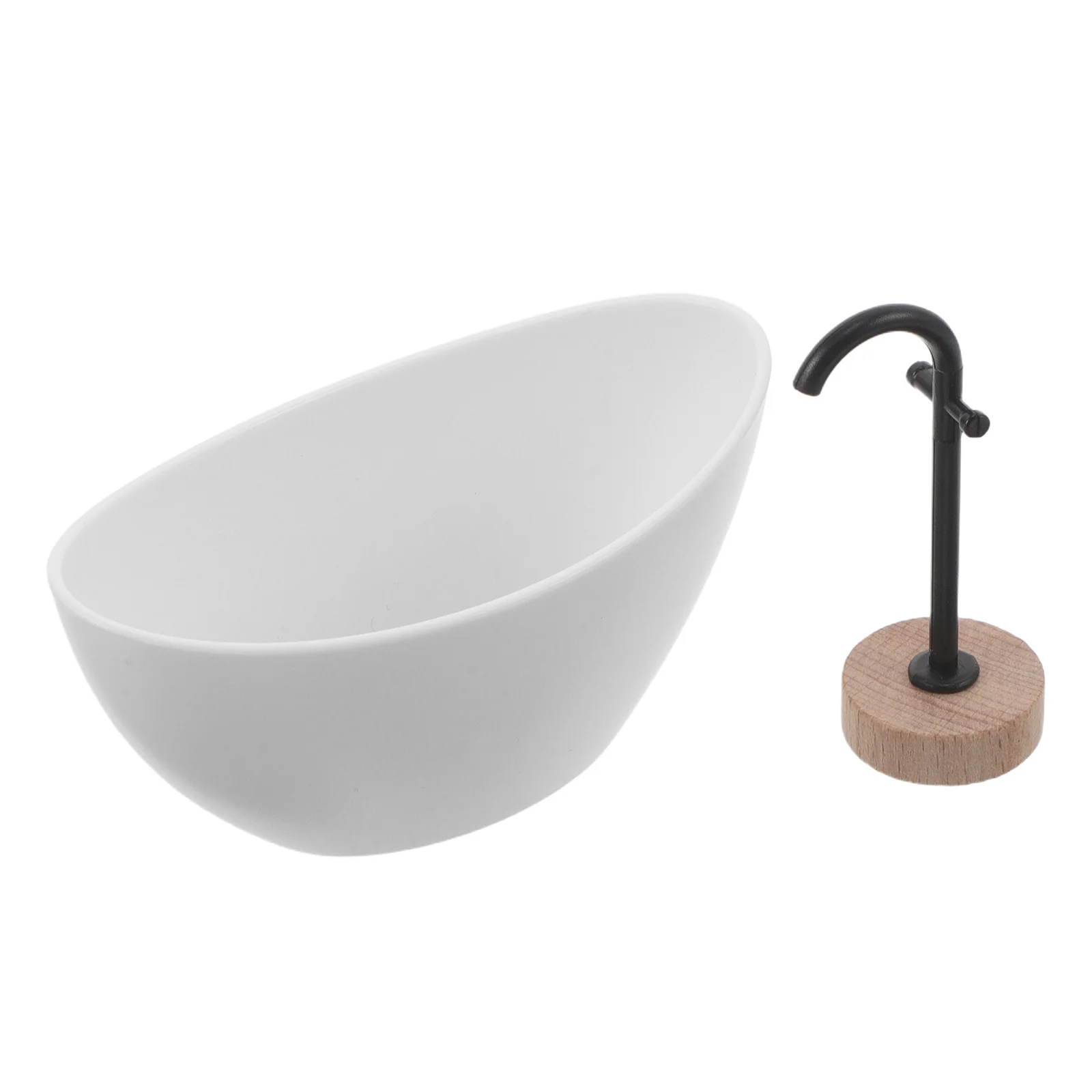 

1Set Dollhouse Furniture Accessories 1:12 Scale Miniature Bathtub Floor-Standing Shower Faucet Realistic Bathroom Decoration