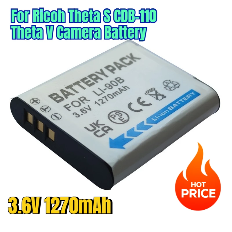 

3.6V 1270mAh for Ricoh Theta S CDB-110 Theta V Camera Battery