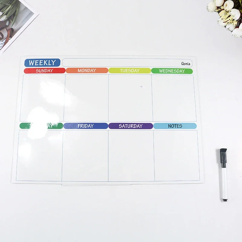 Calendar Table Dry Erase Fridge Sticker Message Board Menu Magnetic Calendar For Fridge Monthly Weekly Planner Whiteboard