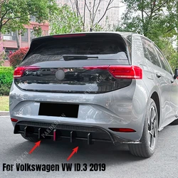 Achterbumper Diffuser Lip Splitter Spoiler met Licht voor Volkswagen VW ID.3 2019 ABS Plastic Auto Body Kits Accessoires Tuning