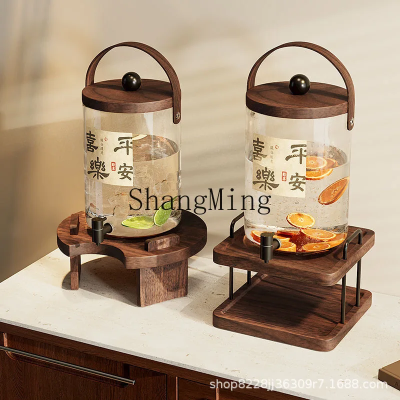 

PYH retro cold kettle with faucet glass heat-resistant large-capacity cold kettle new Chinese restaurant beverage juice bucket