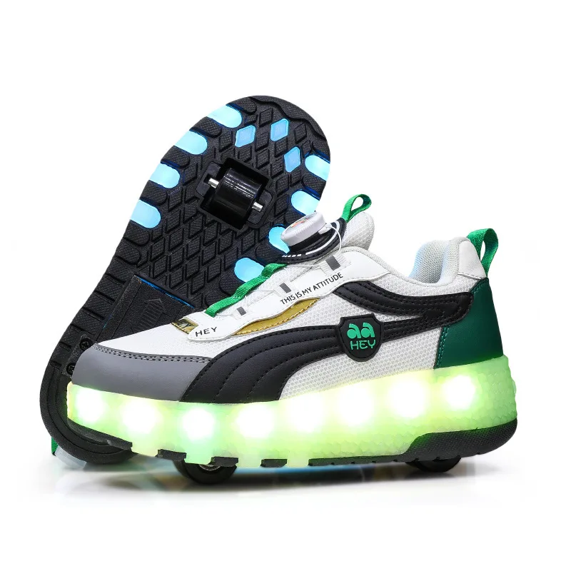 Kids Roller Skates Shoes 2 Wheels Skating Sneaker Flying Shoe Breatheable Boy Girl Child Gift Outdoor Autumn 5 - 15 years old