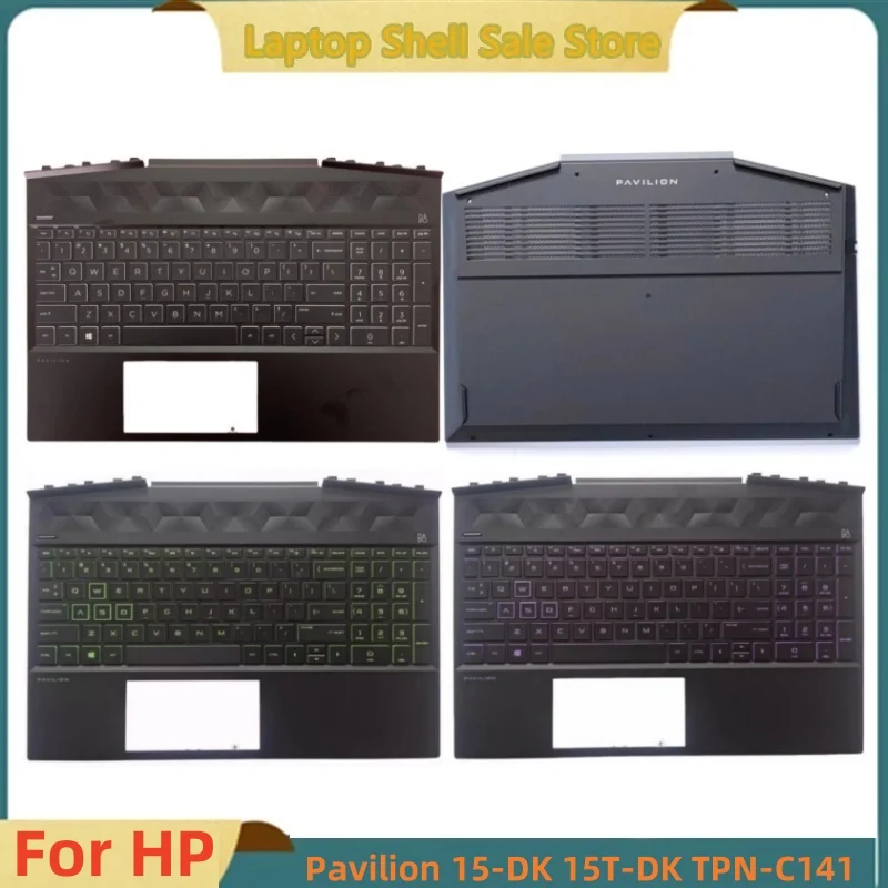 New For HP Pavilion 15-DK 15T-DK 15-DK0134TX TPN-C141 Upper Case Palmrest Cover Backlit Keyboard/Bottom Base Case