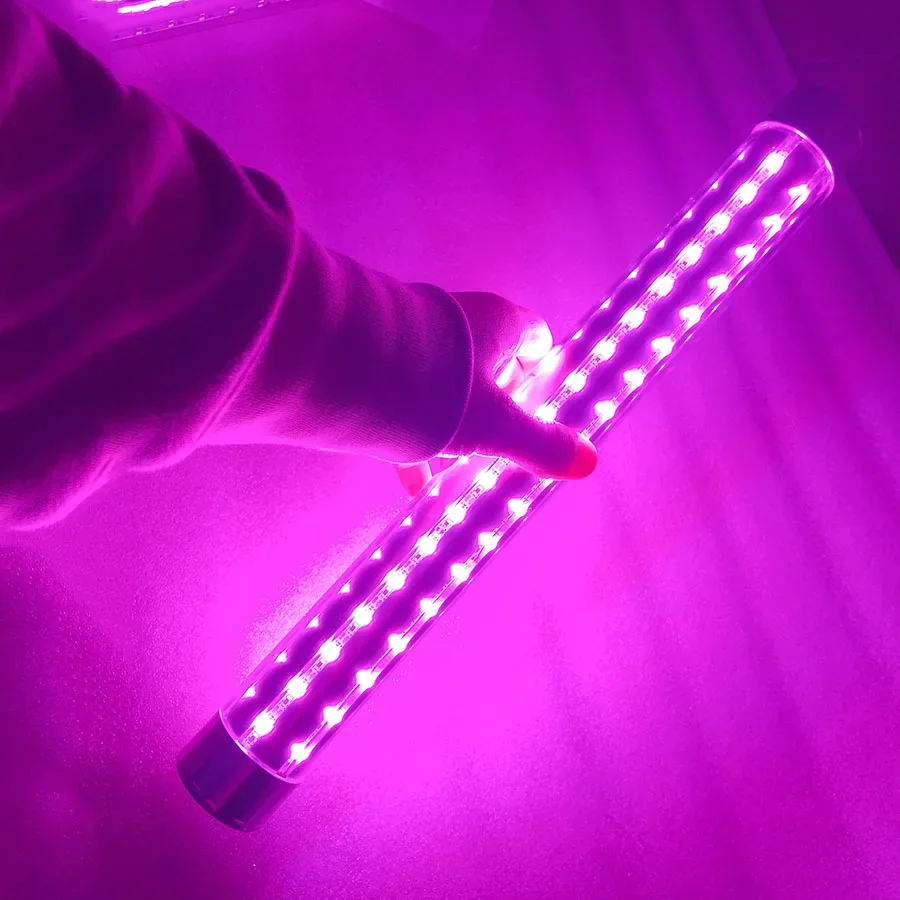 25/35CM Dance Flashing Sticks Rechargeable Bar Champagne Flashing Stick Dance Strobe Baton For Nightclubs Party Decor