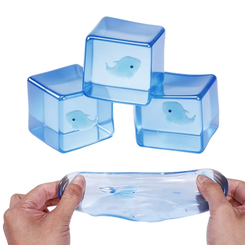 Squishy Square Whale Stress Relief Ornament Cute Soft Animal Squeeze Cube Desk Decor Home Office Decoration Kawaii Collectible