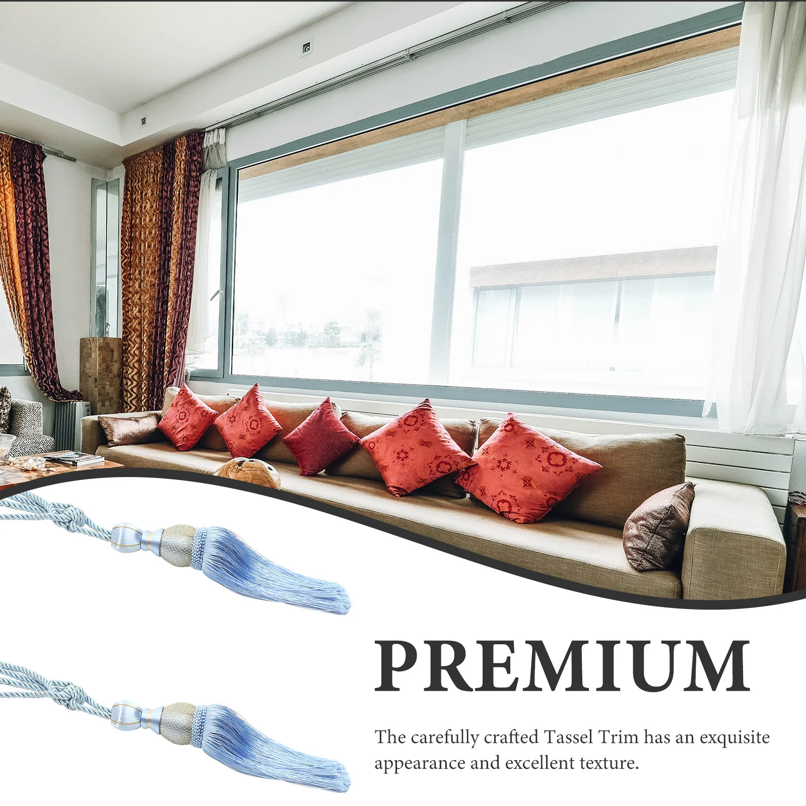 

2pcs Tennis Ball Tassel Trim For Curtains Diy Craft Decorative Pendant Blanket Cushion Sofa Pillow Edging Sewing Supplies