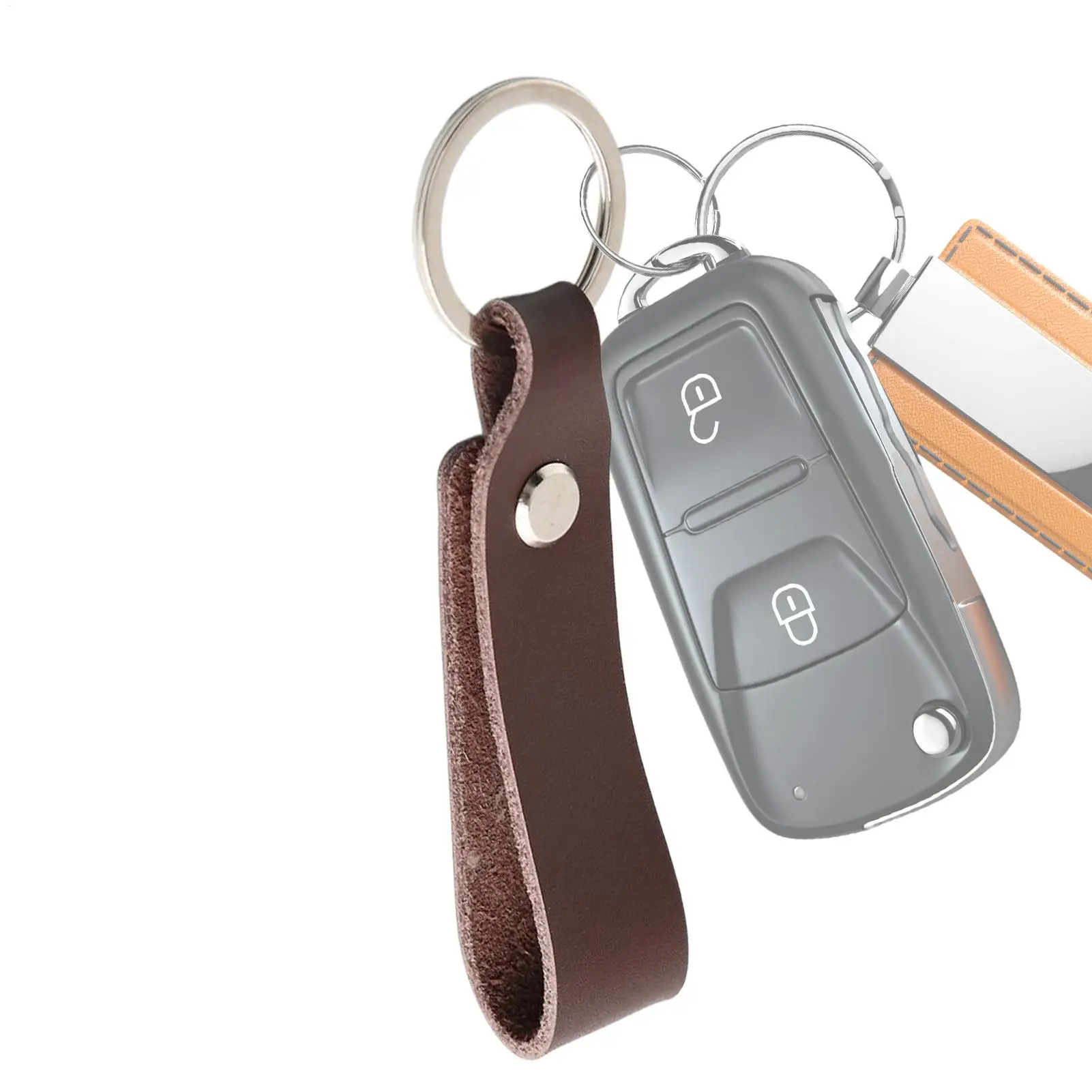 Leather Keychain Car Home Key Ring Holder Lanyard Women Men Key Ring Holder Lanyard for Men Women Adults Mother Father Sister