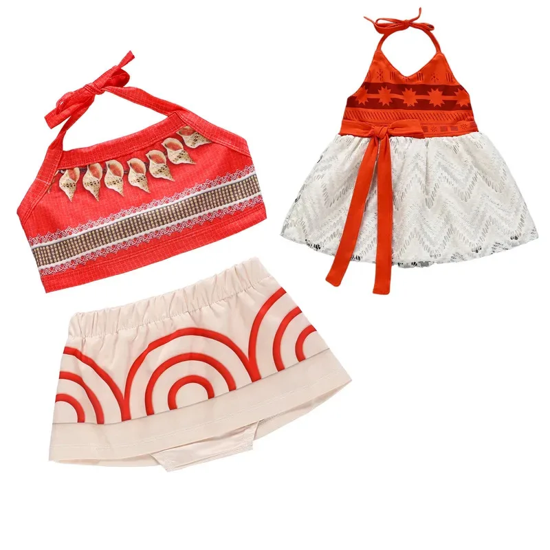 

Kids Costume Toddler Adventure Outfit Girls Summer Vaiana Fancy Dress Up Clothes Birthday Dress Gifts For Girl