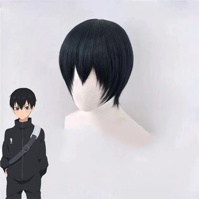 Tobio Kageyama personnage cheveux courts homme vêtements quotidiens Match universel Style court perruque Anime Haikyuu rôle modélisation couvre-chef