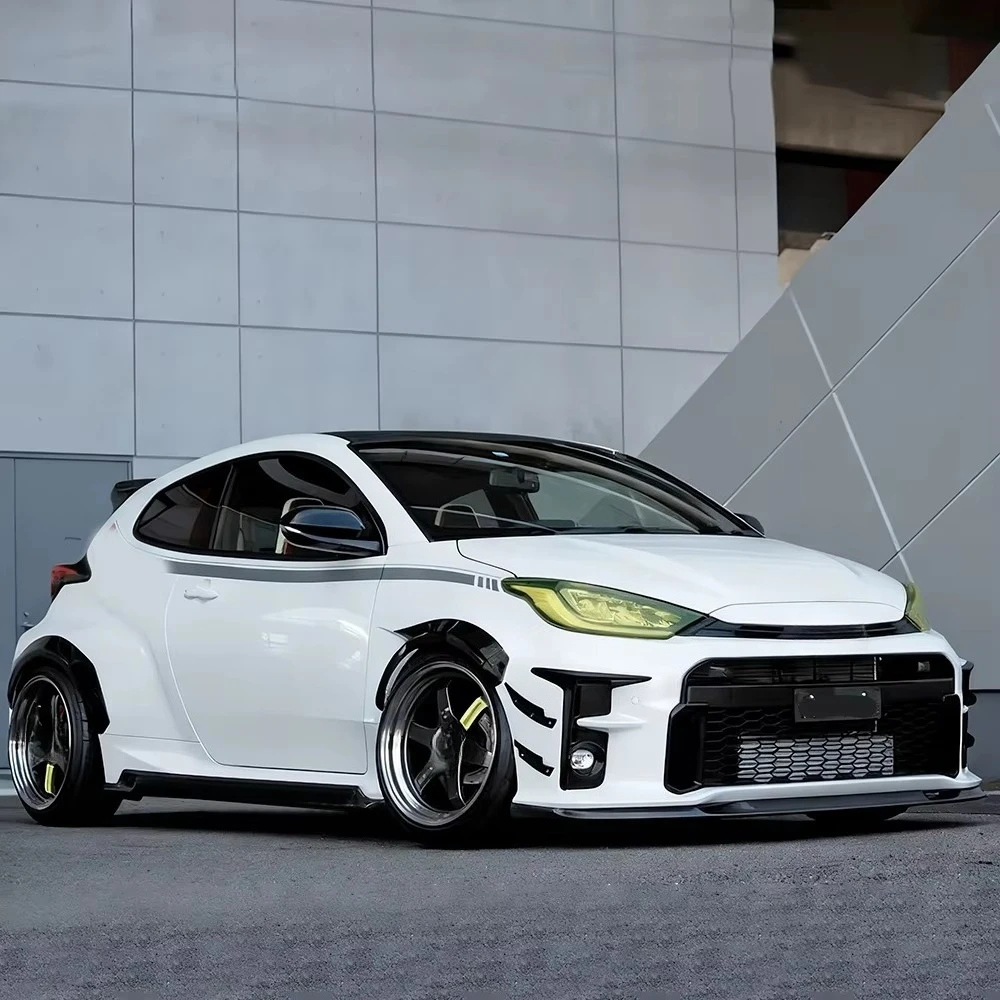 Unpainted Fiberglass GV Style Front Lip and Side Skirts Body Kits for GR YARIS GXPA16 Exterior Upgrade 6