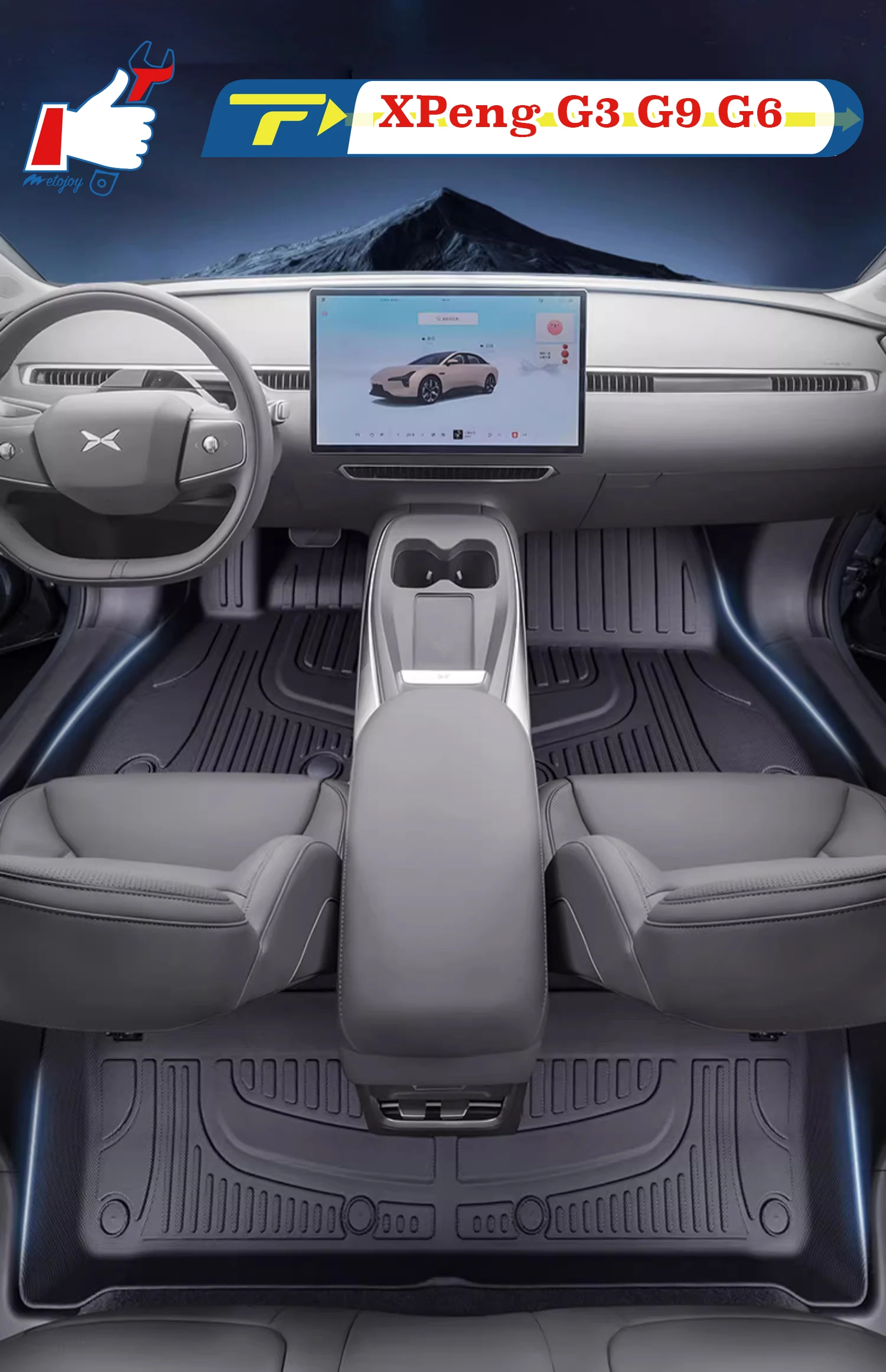 

Автомобильный коврик с левым рулем для XPeng G3 G6 G9, полностью окруженный коврик для ног, напольный коврик, водонепроницаемый коврик