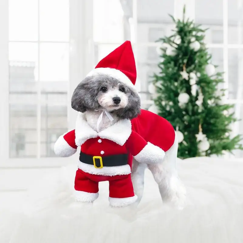 Dog Santa Costume Funny Pet Cosplay Clothes Santa Claus Standing Santa Costume For Dog Cat Christmas Party New Year Outfit