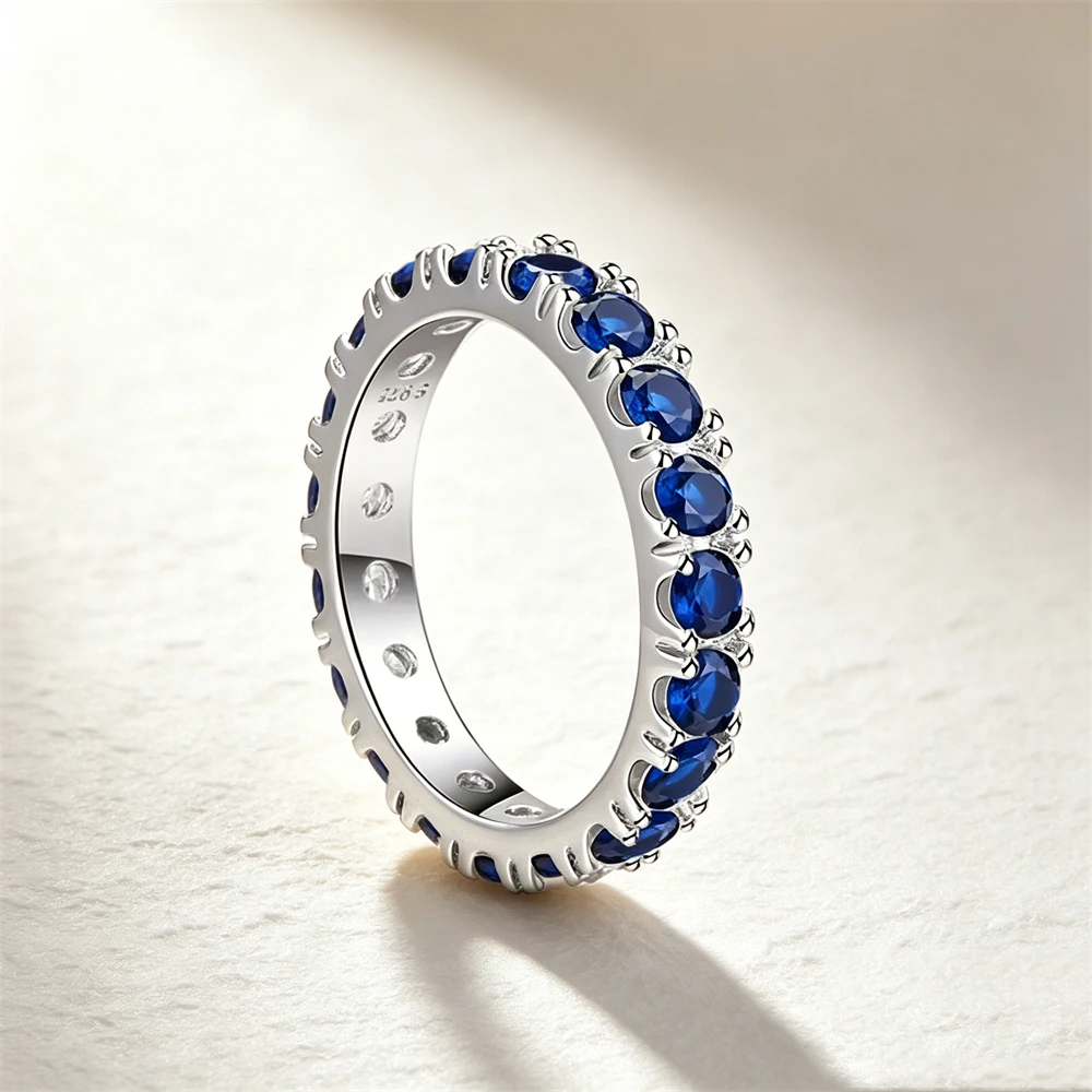 Women's 925 Silver Pink Blue Butterfly Love Ring