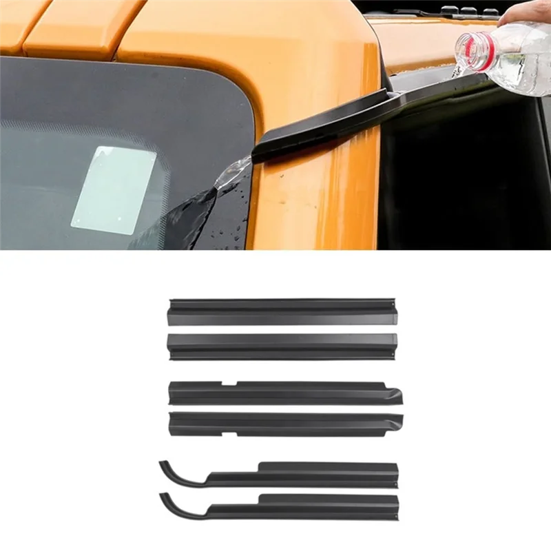 

For Ford Bronco 4-Door 2021-2024 Car Window Roof Rain Gutter Side Window Deflector Accessories Driverter