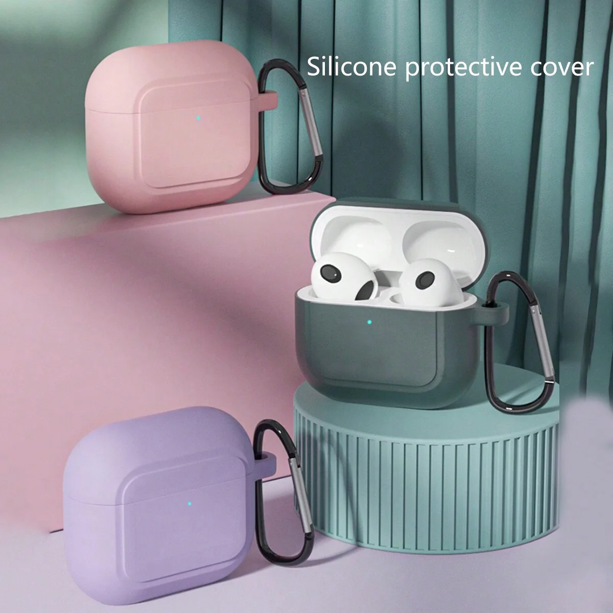 Suitable for AirPods 3, Apple 3Rd Generation Wireless Bluetooth Earphones, Silicone Protective Case, Ultra-Thin Silicone Earphone Case, Dust-Proof, Drop-Proof, and Anti-Falling, Perfect for Daily Protection and Ideal for Outdoor Activities