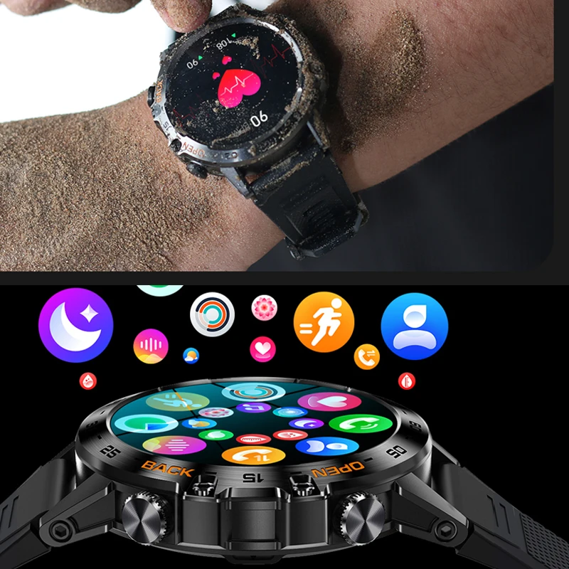 2023 Bluetooth call SmartWatch for TCL 20R 5G/Bremen 5G/20AX 5G Blackview BV5500/BV5500  Men IP67 Waterproof for MOTO Defy 2021