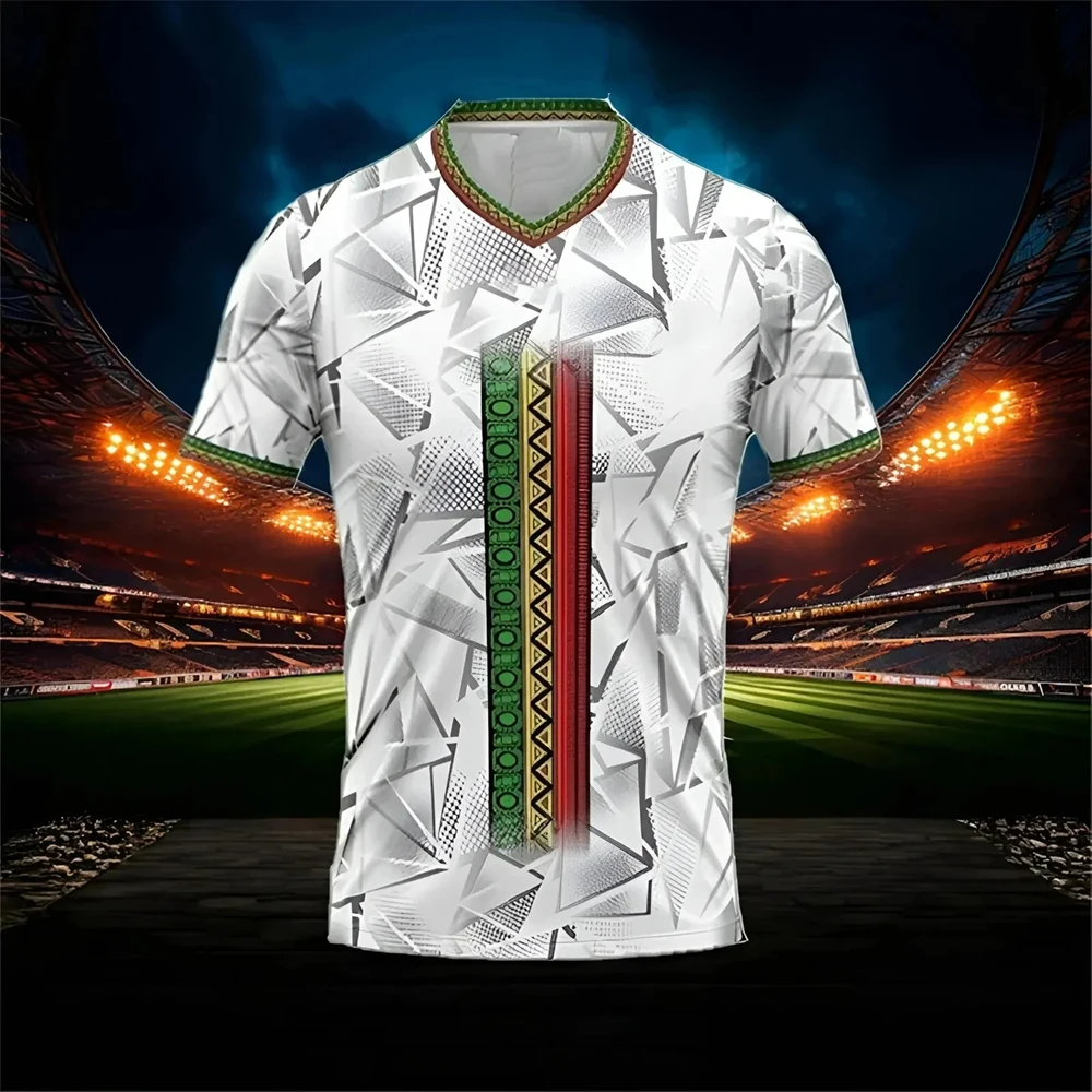 Children's Running T-Shirt Summer Sports Breathable T-Shirt Men's Mali 3D Printed Football T-Shirt Street Fashion Oversized Tops