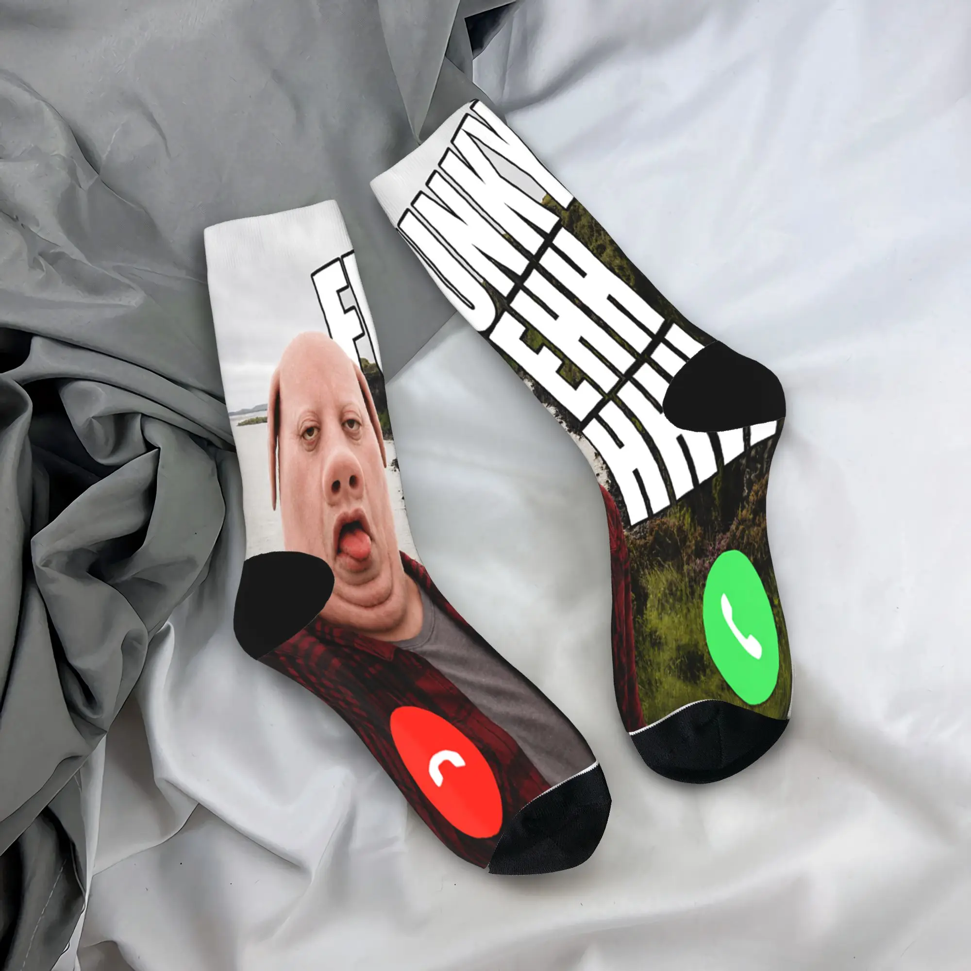 Funny John Pork Funky Ehh Calling Brainrot Meme Socks Spring Stockings Leisure Men Breathable Socks Design Running Sports Socks