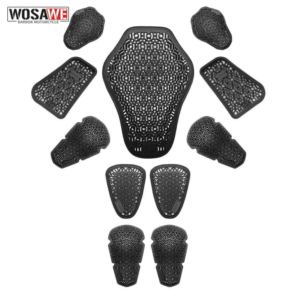 WOSAWE Motocross Knee Pad Insert Soft Motorcycle Hip Protector Chest Pad Flexible Motorcycle Armor Insert Equipment