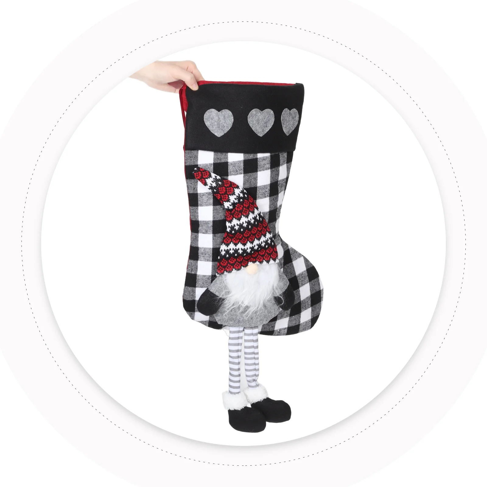 Ornament Christmas Stocking Custom Stockings Polyester Personalized Fuzzy Socks