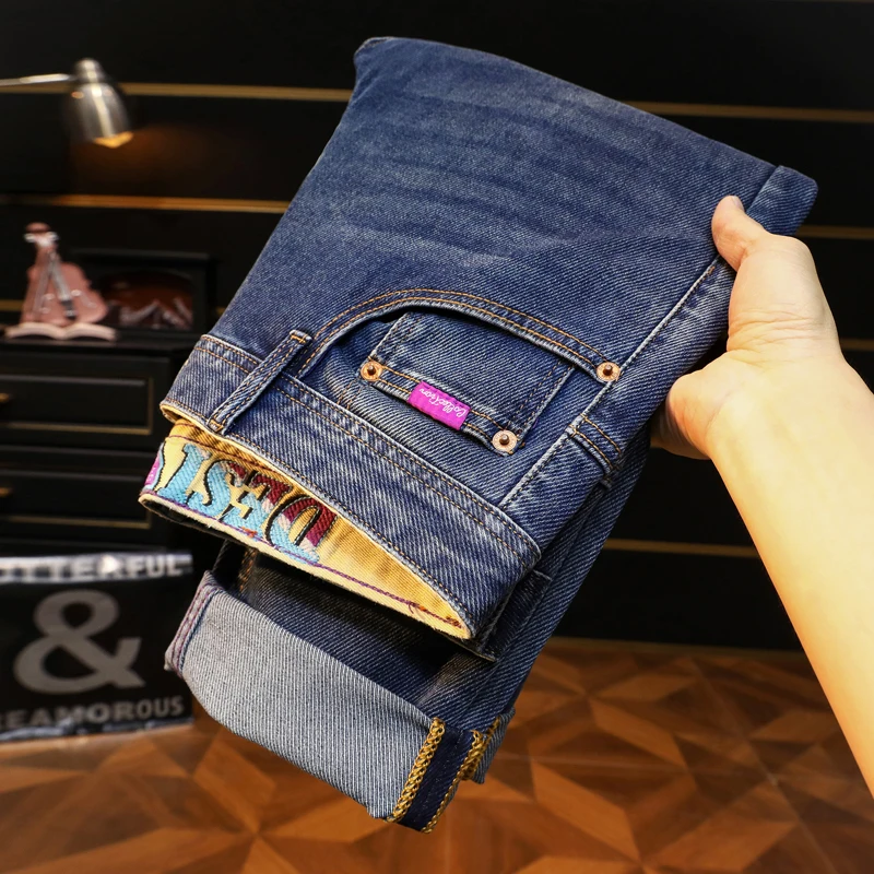 

BBL9912 Spring/Fall Style High-Quality Casual Wide-Leg Straight-Leg Slim-Fit Straight-Leg Jeans for Men