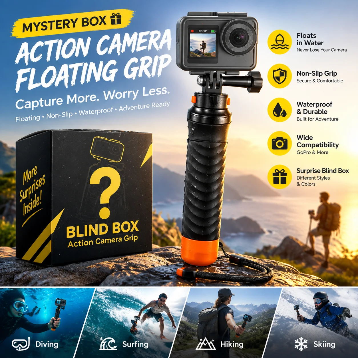 Generic Floating Hand Grip Underwater Buoyancy Stick For Gopro Hero DJI Action 4 5 6 Insta360 Sports Camera Diving Shooting