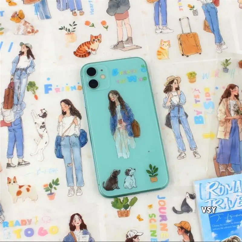 

Женская книга-наклейка для журналов, наклейки для домашних животных для ведения журналов, скрапбукинга, принадлежности для мусорных журналов