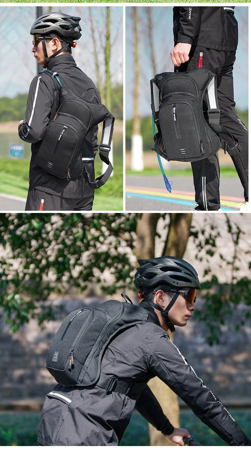 WEST BIKING 20L Fahrrad-Hydrationsrucksack Ergonomischer Kreuzgurt Kletter- und Wanderrucksack für Outdoor-Sport und Reisen mit Reflektoren – Detail 16