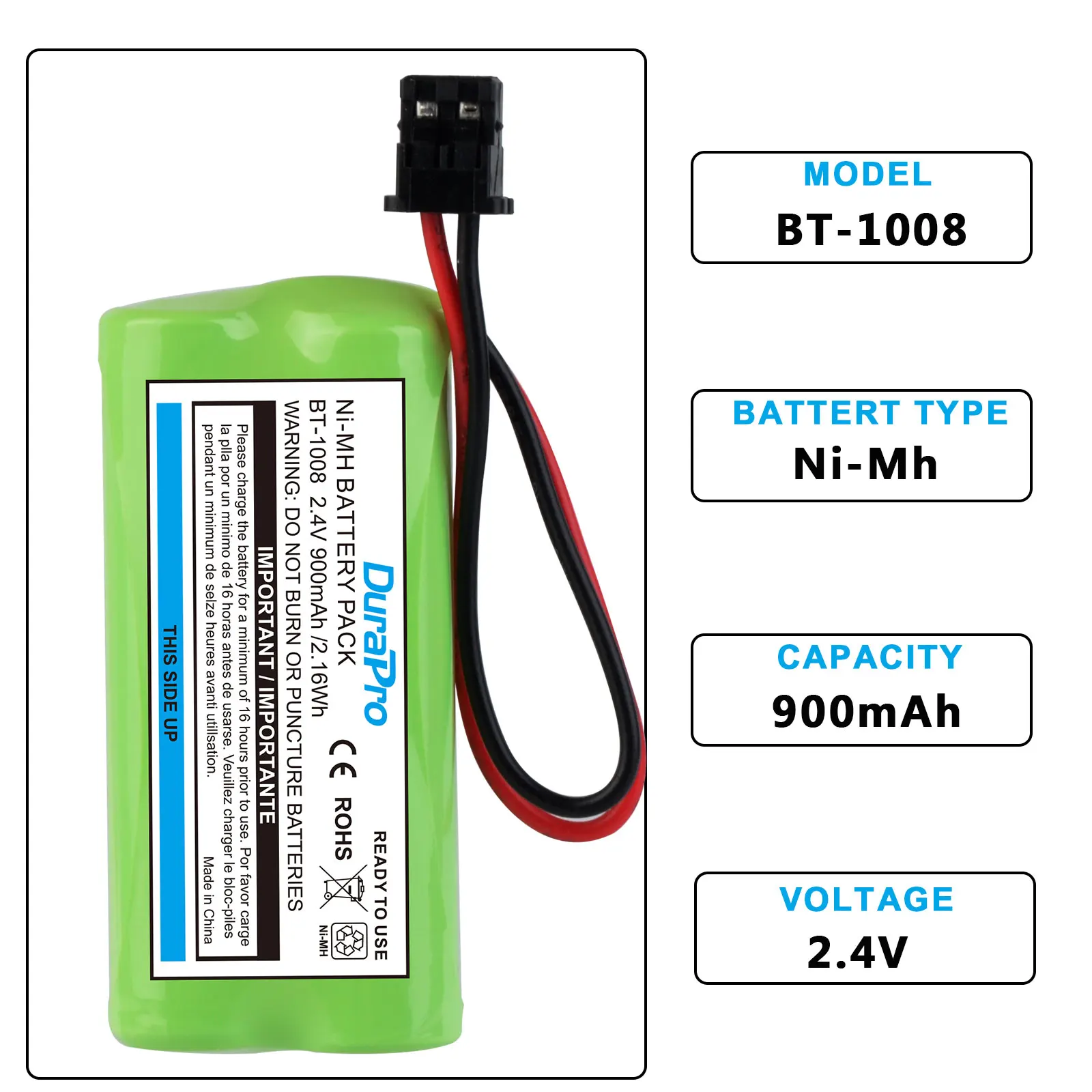 DuraPro BT-1008 ni-mh بطارية الهاتف المنزلي اللاسلكي ل Uniden BT1008 BT-1008 BT1016 BT-1016 BT1021 BT-1021 WX12077