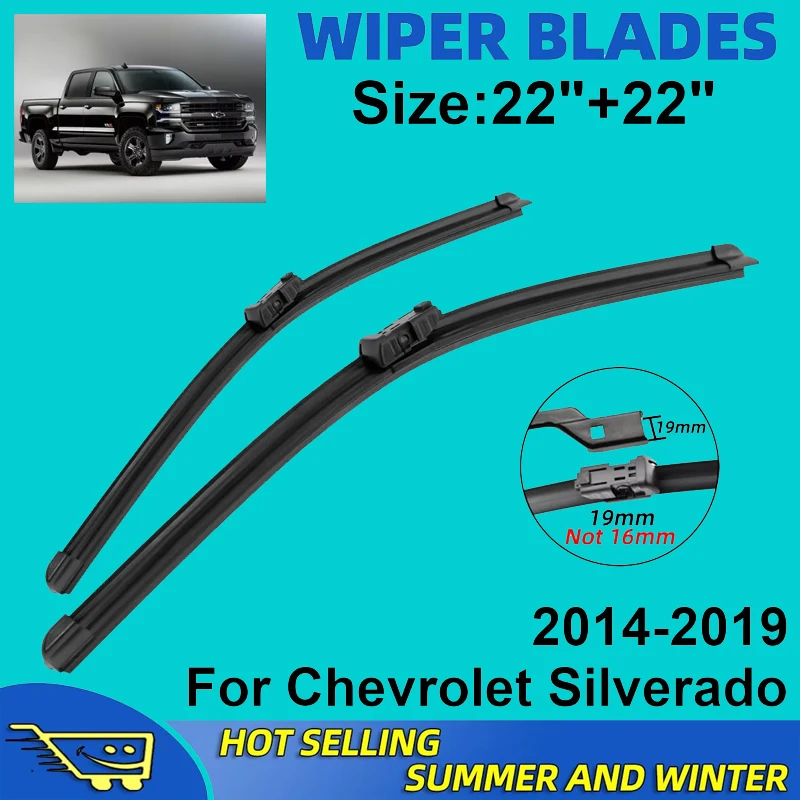 

2PCS Wiper Blades Set Kit For Chevrolet Silverado 2014-2019 2015 2016 2017Front Windshield Brushes Windscreen Window Accessories