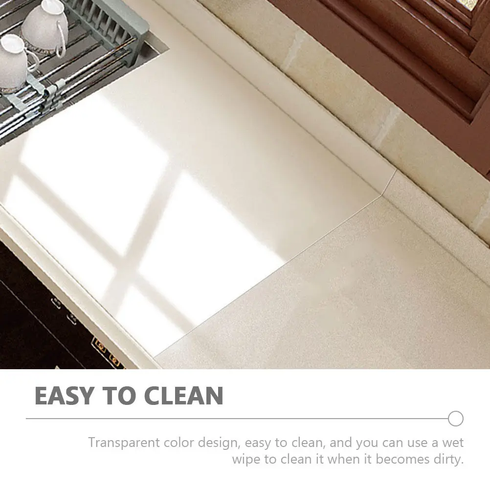 1 Roll Transparent Waterproof Oil-Proof Kitchen Sticker Self-Adhesive Wall Protector Peel and Stick Clear Backsplash Protector view 6
