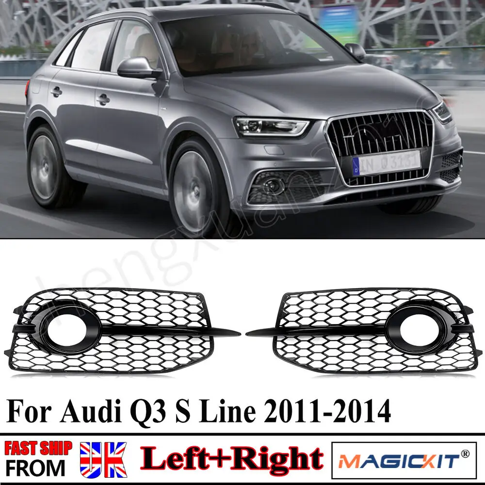 HONEYCOMB Front Fog Light Grille Grill Cover Fog Lamp for Audi Q3 S Line 2011-15