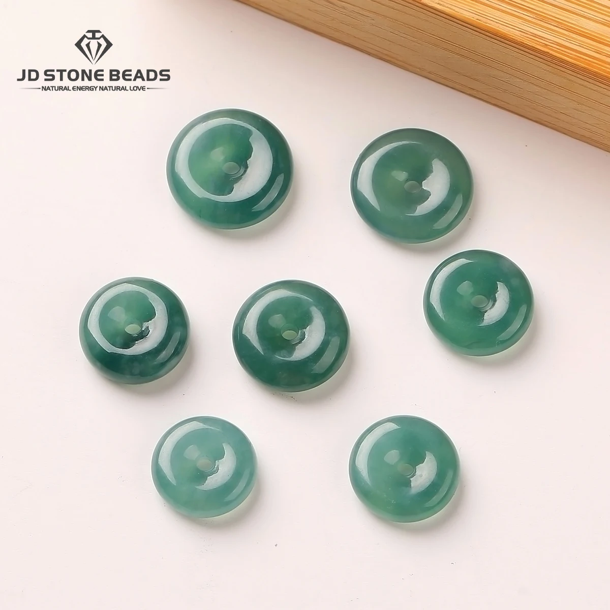 5 Pcs/lot Natural Stone Guatemala Jadeite Peace Buckle Bead for Jewelry Making DIY Necklace Bracelet Pendant Accessory 10-13mm