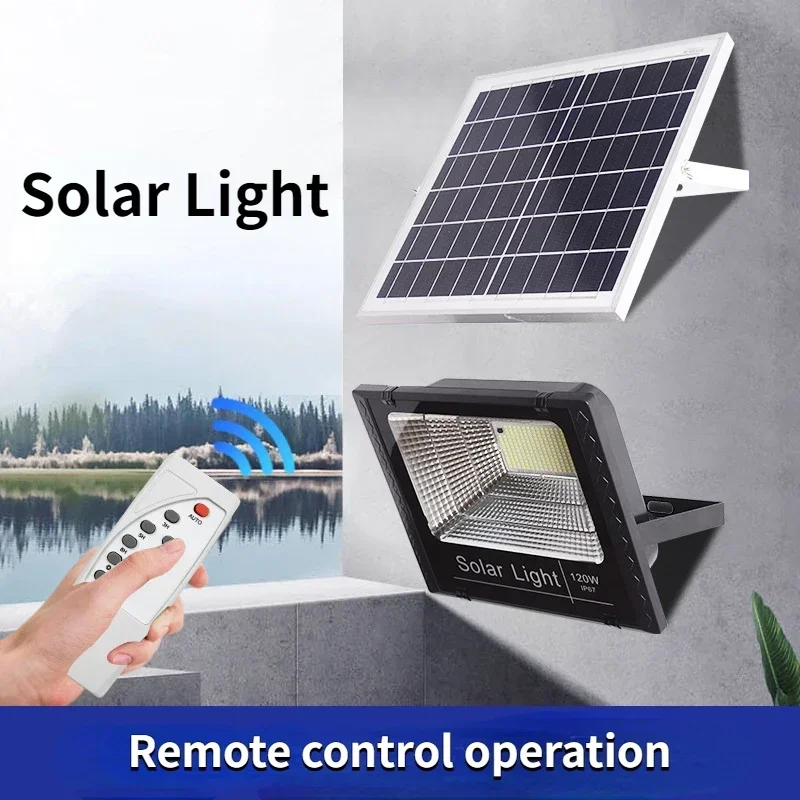 Imagem -02 - Controle Remoto Solar Powered Spotlight Luzes de Inundação ao ar Livre Ip67 à Prova Dágua Villa e Iluminação Pública 50500w