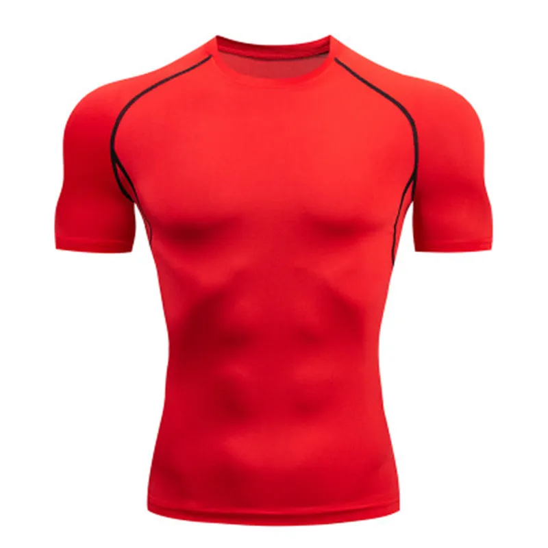 Camiseta de compresión para hombre, camisa de secado rápido para gimnasio, correr, trotar, Fitness, ciclismo, Rashguard, Jiu Jitsu, Verano