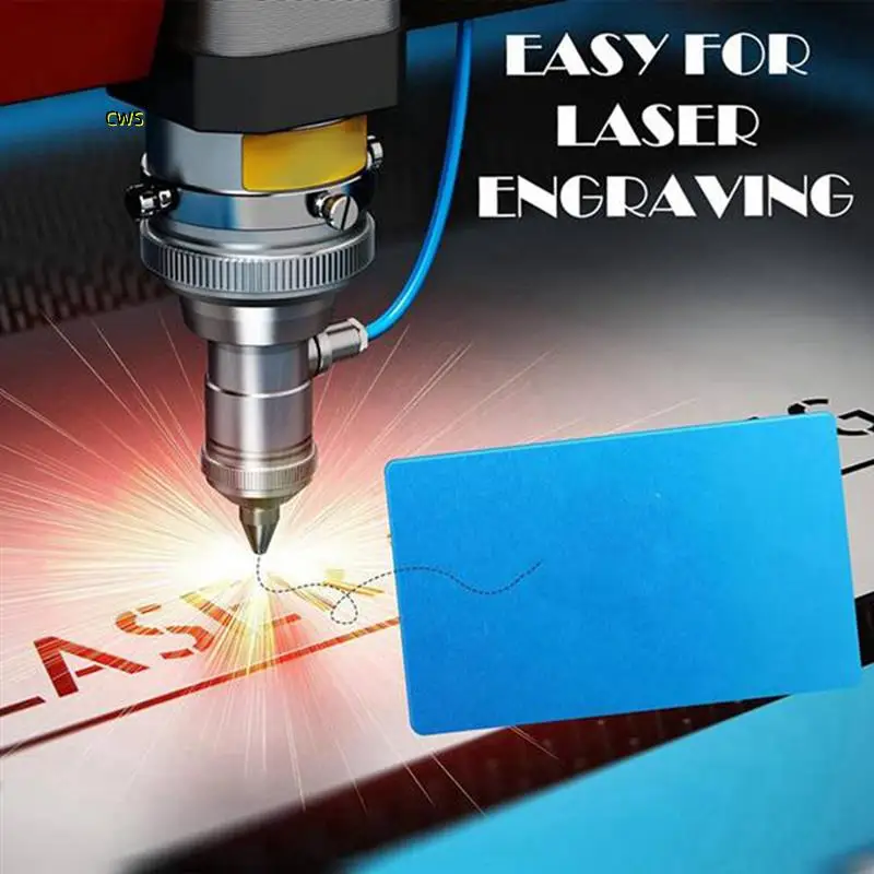 Business Cards, 50 Pc. Engraving Blank Set, 10-Color DIY Cards. Multipurpose Metal Blanks For Home Office Customization