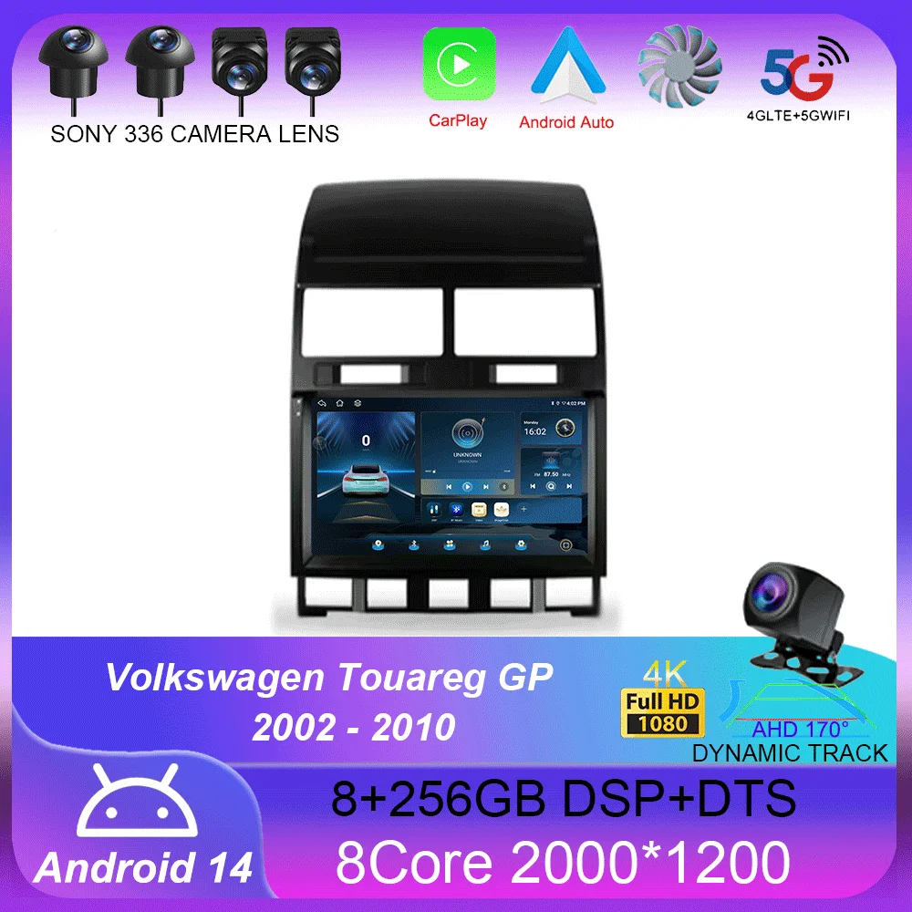 

For Volkswagen Touareg GP 2002 - 2010 Carplay Auto 4G+WIFI GPS Car Radio Navigation Multimedia Video Player Stereo BT Android 14