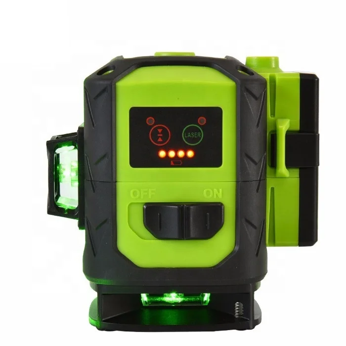 Fukuda MW-93D-3GJ Laser Level 3D Green Light Self Leveling Horizontal and Vertical 12 Lines, with Sharpening LD