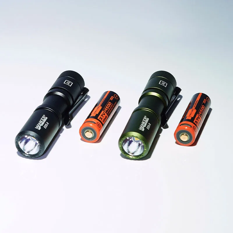 Manker E05 II Compact EDC Flashlight, High Density 1300 Lumens White LED Emitters, 14500 Battery, for Camping, Self Defense