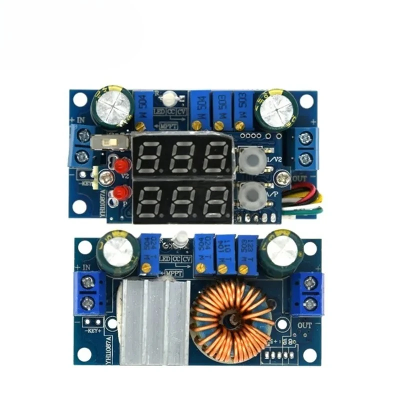 1pcs 5A MPPT Solar Panel Controller DC-DC Step-down CC/CV Charging Module with blue Display LED Regulator Controllers 5A MPPT