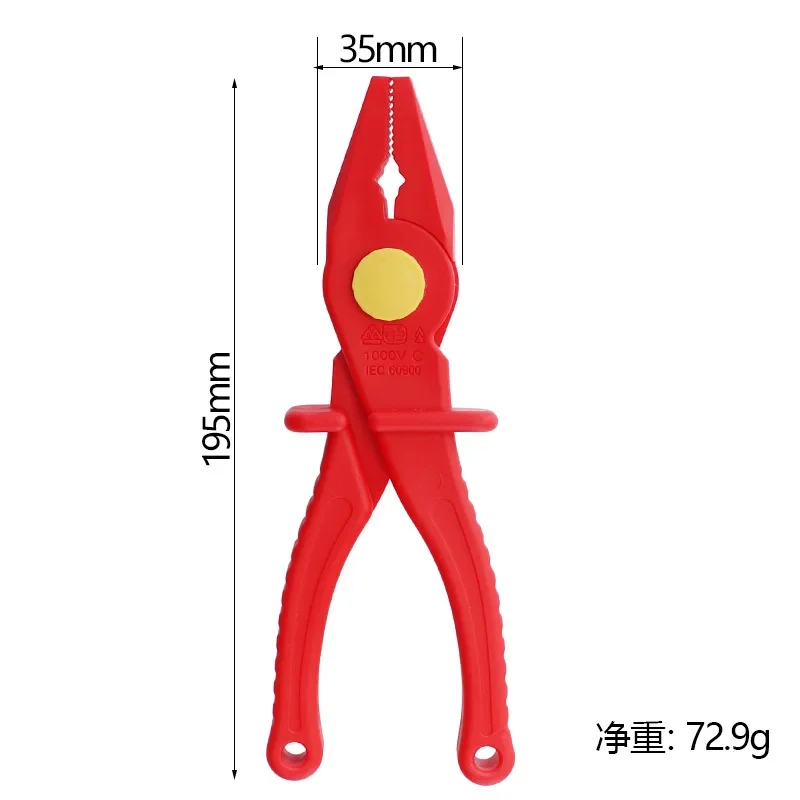 VDE Insulated Plastic Pliers Insulated Electrician Knife High-voltage 1000V Anti-magnetic Electrician Pliers