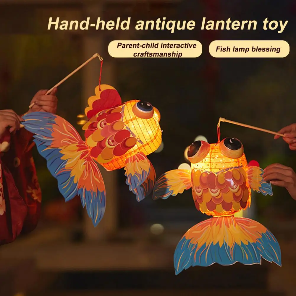 Chinese New Year Lunar New Year Lantern Festival DIY Goldfish Lantern Year Of The Rabbit Portable Glow Lantern Decoration