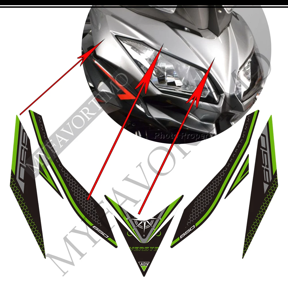 Decals Tank Pad For Kawasaki Versys 650 LT Touring Motorcycle Stickers Protector Kit Knee Wind Deflector Windshield Windscreen