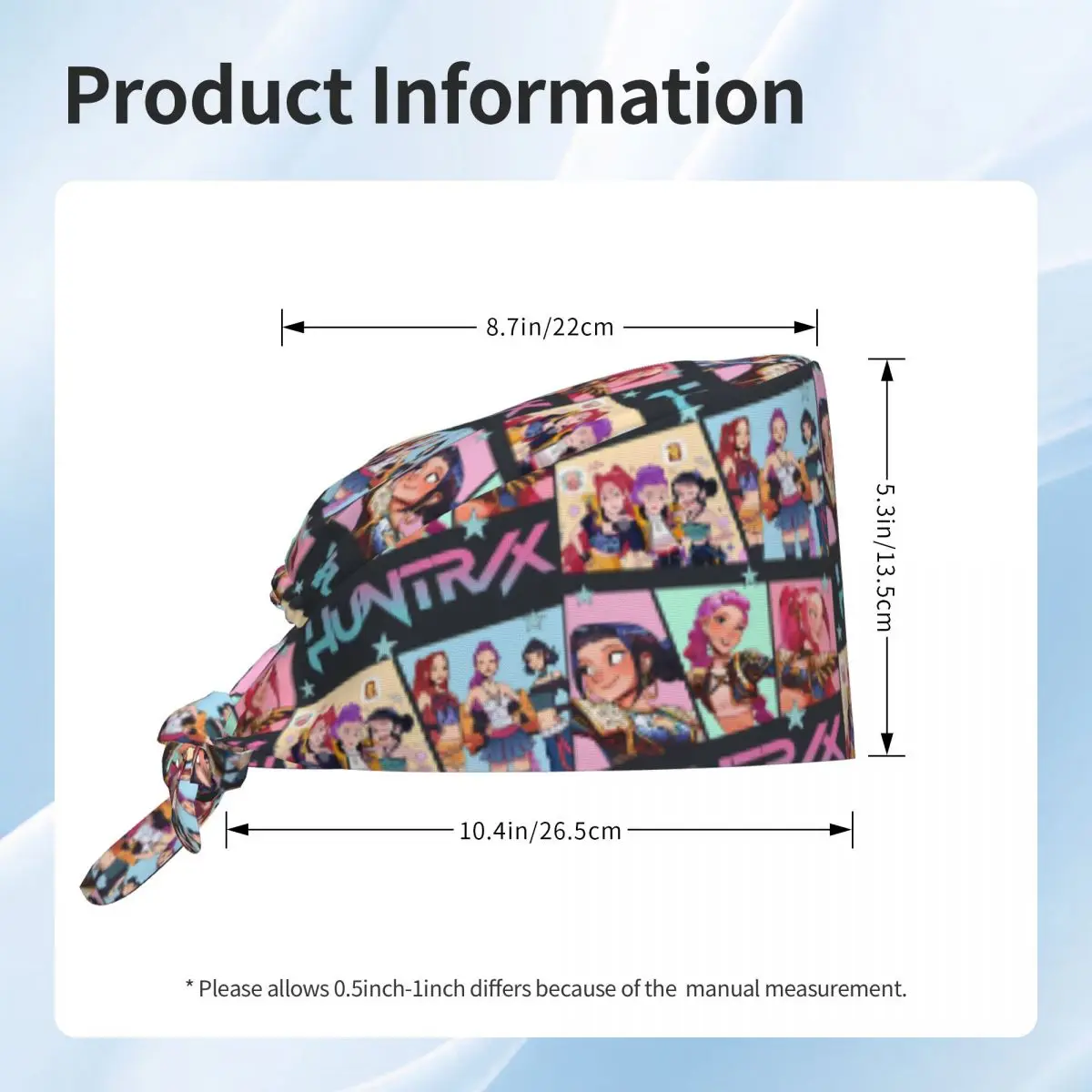 Nurse Hat KPop Demon Hunter Work Scrubs Hat Anime Fashion Medical Cap Soft Elastic For Men Women Holder Long Hair Working Caps