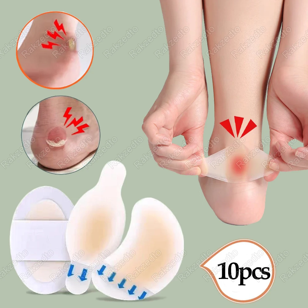 

10pcs Gel Blister Bandages for Feet Pain Relief Patch Adhesive Waterproof Hydrocolloid Bandages for Heel Blister Prevention Pads