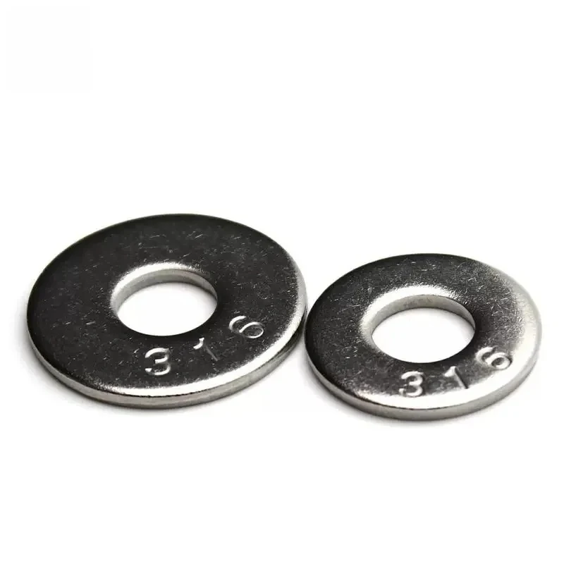 

M2-M39 316 Stainless Steel Extra Large Flat Washers / Oversized Plain Gaskets with 316 Stamp for Marine & Industrial Use