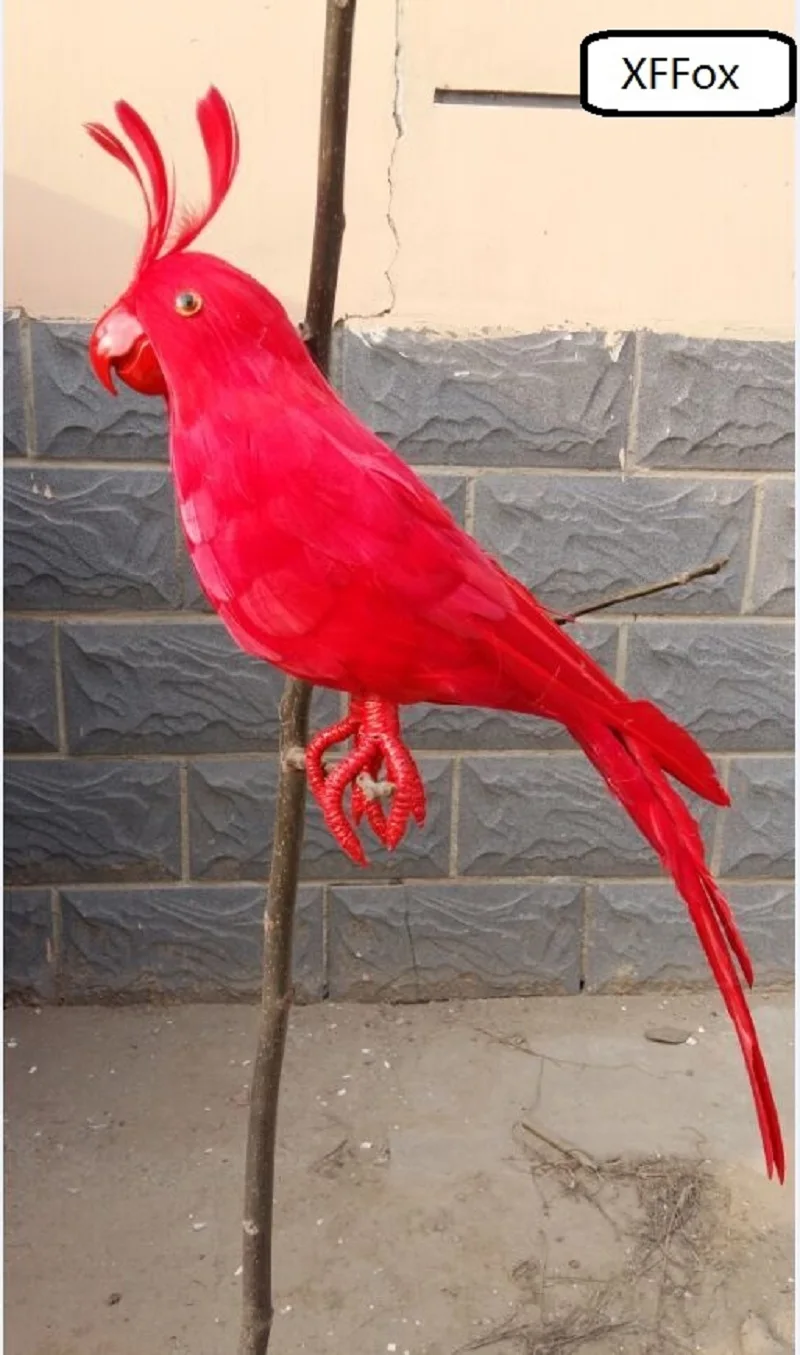 

big real life parrot model foam&feather simulation red parrot bird gift about 45cm xf0161