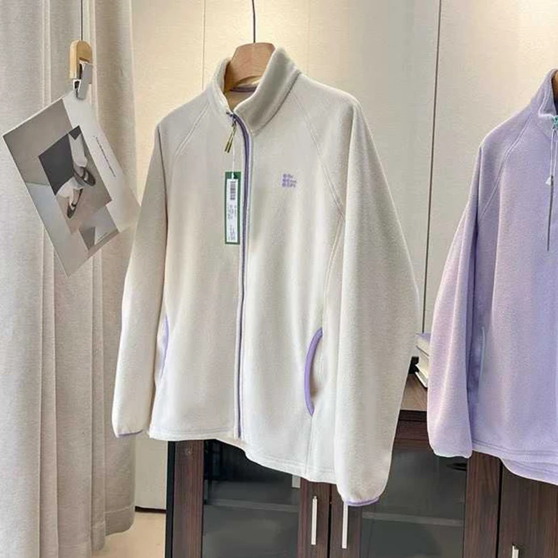 

Outdoor ex Double-Sided Fce Zipper Jaet Warm Stand Collar Vest Car Coat Stand Fit Long Sve Autumn Winter Jaet