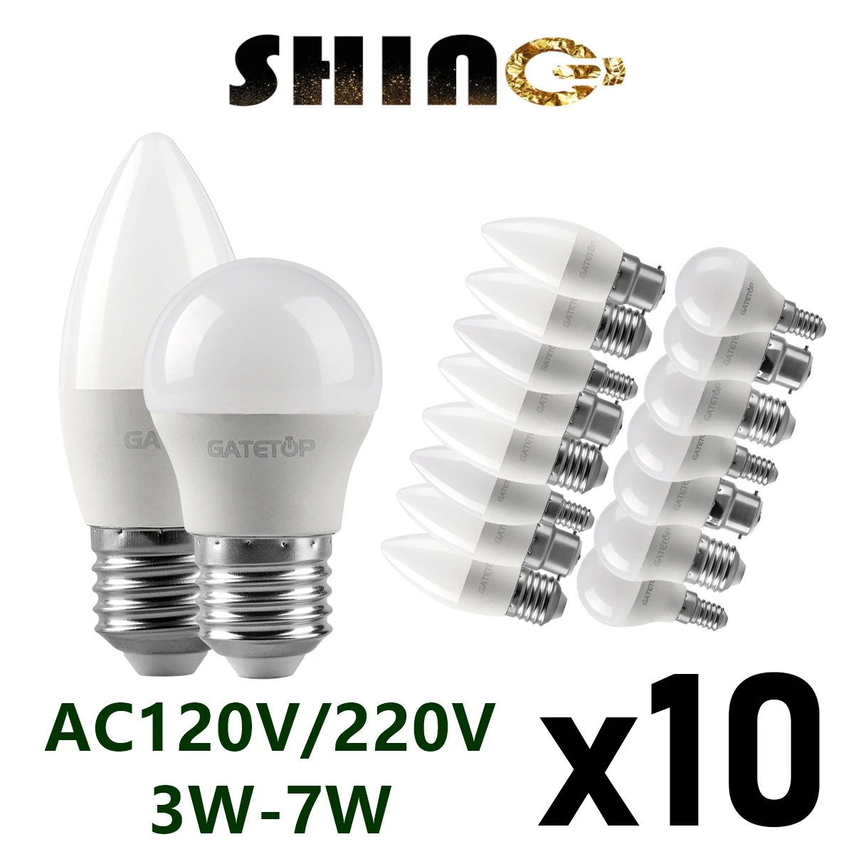 10PCS LED bulbs Energy-efficient G45 C37 E14 E27 3W-7W AC230V AC110V 3000K/4000K/6000K Led Golf Bulb Lamp For Home Decoration