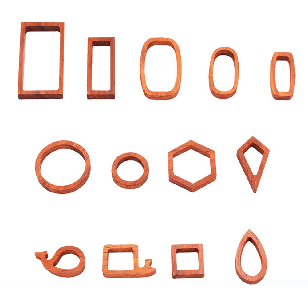 

10pcs Pendant Molds Necklace Earrings Jewelry DIY Wooden Frame Wood Frame Mold Casting Handmade Gifts Accessories